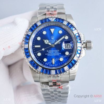 Swiss Quality Clone Rolex Submariner Citizen Blue Jubille with Diamond Bezel